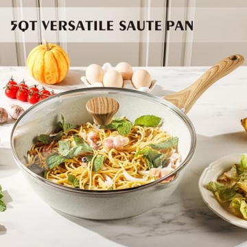 SENSARTE 12-Inch Nonstick Ceramic Saute Pan for Healthy Cooking