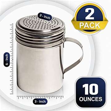 Dozenegg Stainless Steel Shaker Set - Perfect for Dusting Sugar