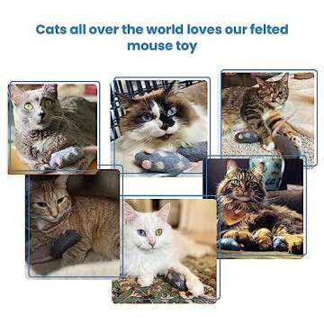 Feltcave Wool Cat Mouse Toys - Handmade 4-Pack