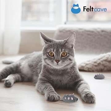 Feltcave Wool Cat Mouse Toys - Handmade 4-Pack