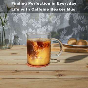 Caffeine Beaker Mug - Science Lovers 16 oz Glass Coffee Mug