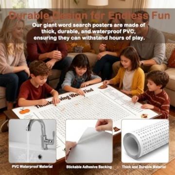 Jumbo Thanksgiving Word Search Poster for Holiday Fun