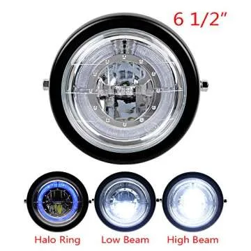 Astra Depot 6.5" CREE LED Motorcycle Headlight & Grill