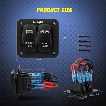 Nilight Aluminum LED Toggle Switch Panel for Vehicles