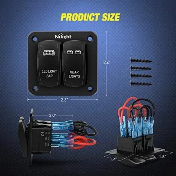 Nilight Aluminum LED Toggle Switch Panel for Vehicles