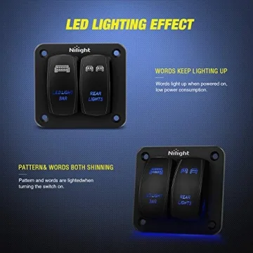 Nilight Aluminum LED Toggle Switch Panel for Vehicles