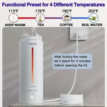 CHACEEF Travel Electric Kettle - Compact & BPA-Free