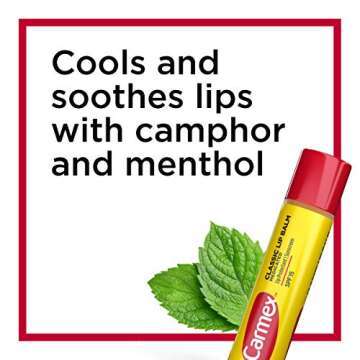 Carmex Medicated Lip Balm Sticks, Lip Moisturizer for Dry, Chapped Lips, 0.15 OZ - (2 Packs of 3)