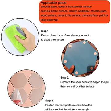 KimDaro Mirror Sheets Flexible Non Glass Mirror Plastic Mirror Self Adhesive Tiles Mirror Wall Stickers 30 Pieces.