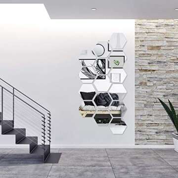 KimDaro Mirror Sheets Flexible Non Glass Mirror Plastic Mirror Self Adhesive Tiles Mirror Wall Stickers 30 Pieces.