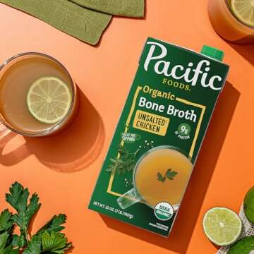Pacific Foods Organic Unsalted Chicken Bone Broth, 32 oz Carton