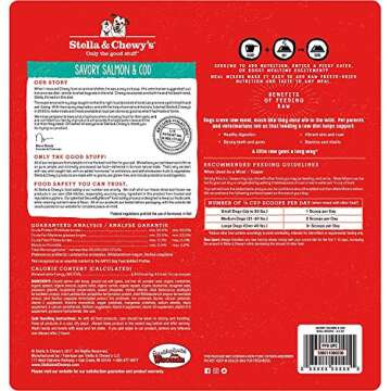 Stella & Chewy's Freeze-Dried Savory Salmon & Cod Meal Mixer for Dogs 3.5 oz (3 Pack)