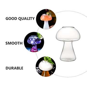 Cabilock 2PCS Cocktail Glass Creative Mushroom Shaped Cocktail for Wine Cocktail Bar Home