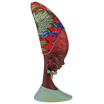 African Gele Headdresses Sculpture - Elegant Home Decor