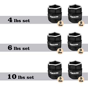Henkelion 1 Pair 6 Lbs Adjustable Ankle Weights For Women Men Kids, Strength Training Wrist Weights ...