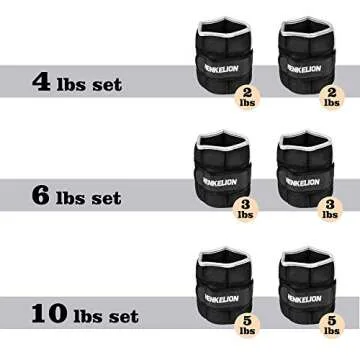 Henkelion 1 Pair 6 Lbs Adjustable Ankle Weights For Women Men Kids, Strength Training Wrist Weights ...