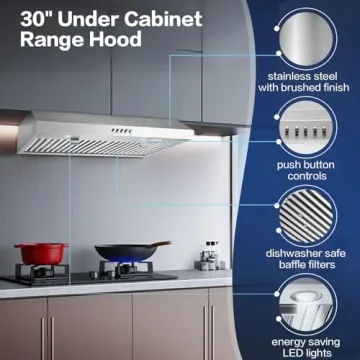 30" SNDOAS Stainless Steel Range Hood - Versatile and Powerful