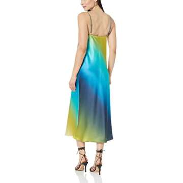 Stylish Blue Ombre Cowl Neck Slip Dress for Women