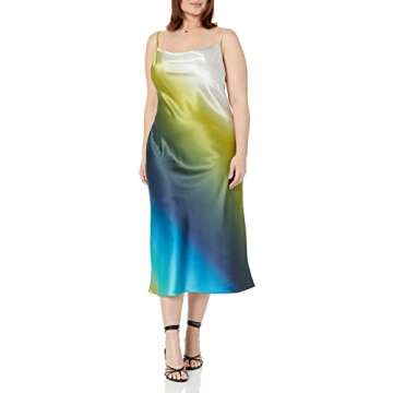 Stylish Blue Ombre Cowl Neck Slip Dress for Women