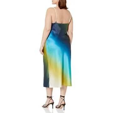 Stylish Blue Ombre Cowl Neck Slip Dress for Women
