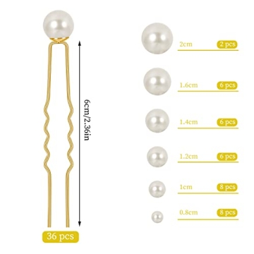 BESARME Pearl Hair Pins - Elegant 36 Pcs Set
