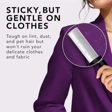 Flint Classic Retractable Lint Roller, Small and Portable Lint Rollers for Removing Dust and Pet Hair from Clothes and Fabrics, 30 Sheets, Black