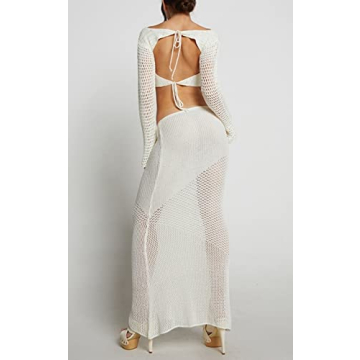 Y2K Halter Backless Crop Top Split Maxi Skirt Set