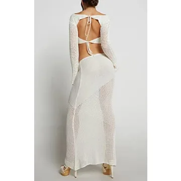 Y2K Halter Backless Crop Top Split Maxi Skirt Set