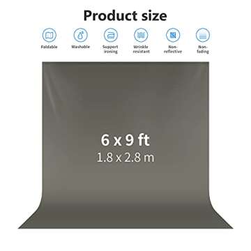 NEEWER 6x9 feet/1.8x2.8m Photo Studio 100% Pure Polyester Collapsible Backdrop Background for Photog...