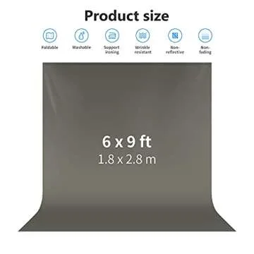 NEEWER 6x9 feet/1.8x2.8m Photo Studio 100% Pure Polyester Collapsible Backdrop Background for Photog...
