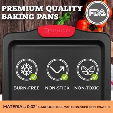 Premium Non-Stick Baking Pans Set of 4 for Easy Baking