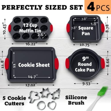 Premium Non-Stick Baking Pans Set of 4 for Easy Baking