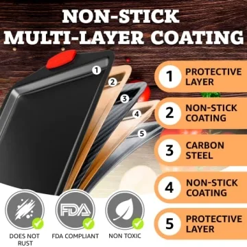 Premium Non-Stick Baking Pans Set of 4 for Easy Baking