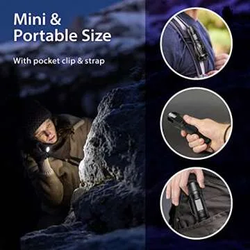 MOWETOO UV Flashlight - Portable Blacklight with 4 Modes