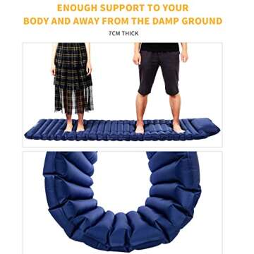 KingCamp Sleeping Pad for Camping with Built-in Pump, Backpacking Inflatable Ultralight Camping Air Mattress with Pillow for Traveling, Hiking, Compact, Waterproof, I-Beam Design