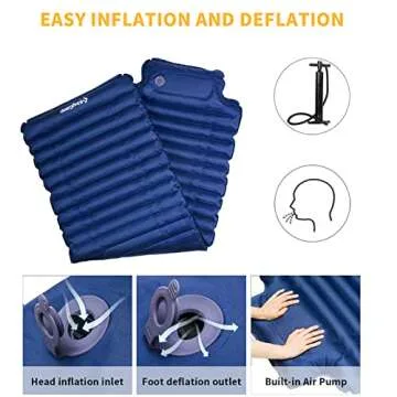 KingCamp Sleeping Pad with Built-in Pump and Pillow