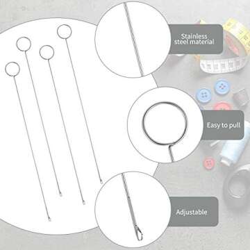 Durable Sewing Loop Turner Hook Set - 4 Pieces