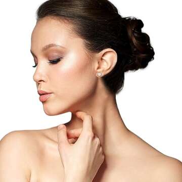 ARAIYA FINE JEWELRY 14K White Gold Round shape Lab Grown Diamond Solitaire Stud Earrings for Women (1/2 cttw, D-E Color, VS1 Clarity)