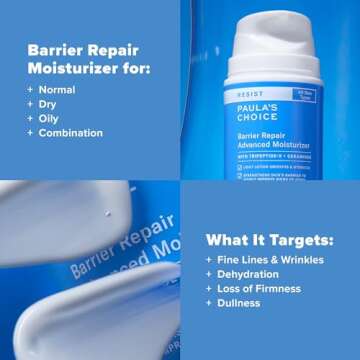 Paula's Choice RESIST Barrier Repair Advanced Moisturizer with Ceramides, Peptides, Deep Hydration Cream for Wrinkles, Anti-Aging for All Skin Types, Fragrance-Free & Paraben-Free, 1.7 Fl Oz