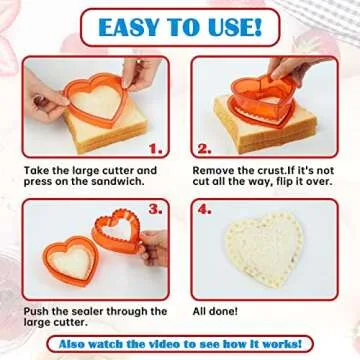 Ansbes Sandwich Cutter and Sealer Uncrustable Sandwich Maker Sandwich Shapes Cutter Sandwich Bread Crust Cutter Decruster and Sealer (Heart, Star, Circle)