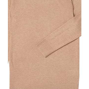 Amazon Essentials Women's Long-Sleeve Lightweight Crewneck Sweater (Available in Plus Size), Camel Heather, Small