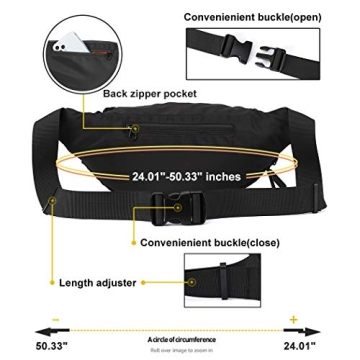 Large Waterproof Fanny Pack for Men Women with Adjustable Strap