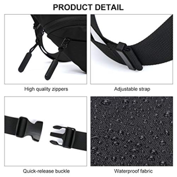 Large Waterproof Fanny Pack for Men Women with Adjustable Strap