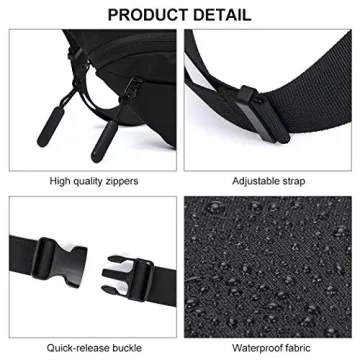 Large Waterproof Fanny Pack for Men Women with Adjustable Strap