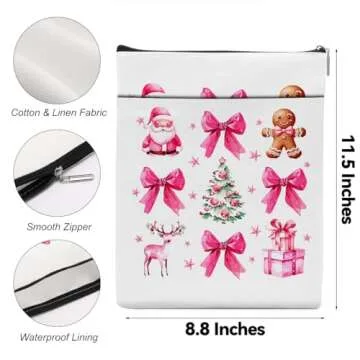 Stylish Book Sleeve for Book Lovers Christmas Gift for Readers with Zipper