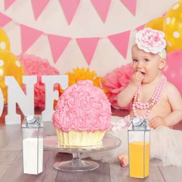 17 oz Milk Carton Water Bottles Clear Plastic Milk Box Portable Reusable Square Juice Bottles for Outdoor Sports Travel Camping Activities(2 Pieces)