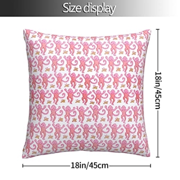 Xindi Pink Rabbit Monkeys Throw Pillow Covers 18x18 Inch
