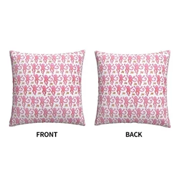 Xindi Pink Rabbit Monkeys Throw Pillow Covers 18x18 Inch