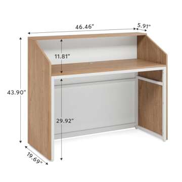 Tribesigns Reception Desk with Counter - Modern Design for Any Business