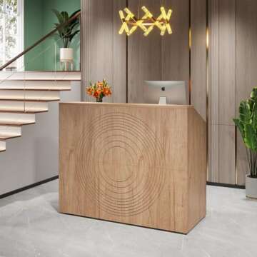 Tribesigns Modern Reception Desk for Office and Retail